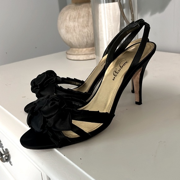 Ragazza Black Heels Leather Sole Womens 7.5 - Picture 4 of 9